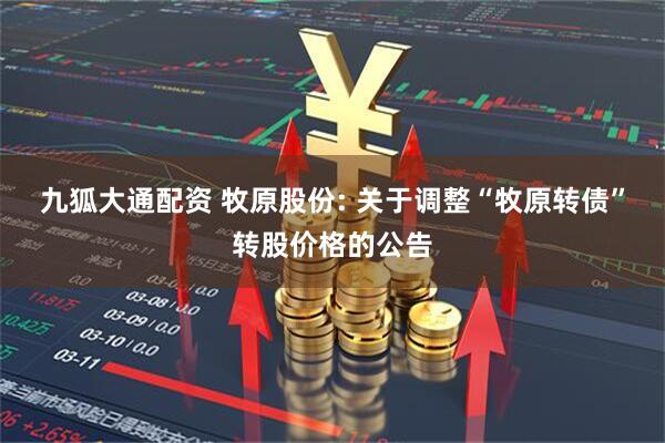 九狐大通配资 牧原股份: 关于调整“牧原转债”转股价格的公告